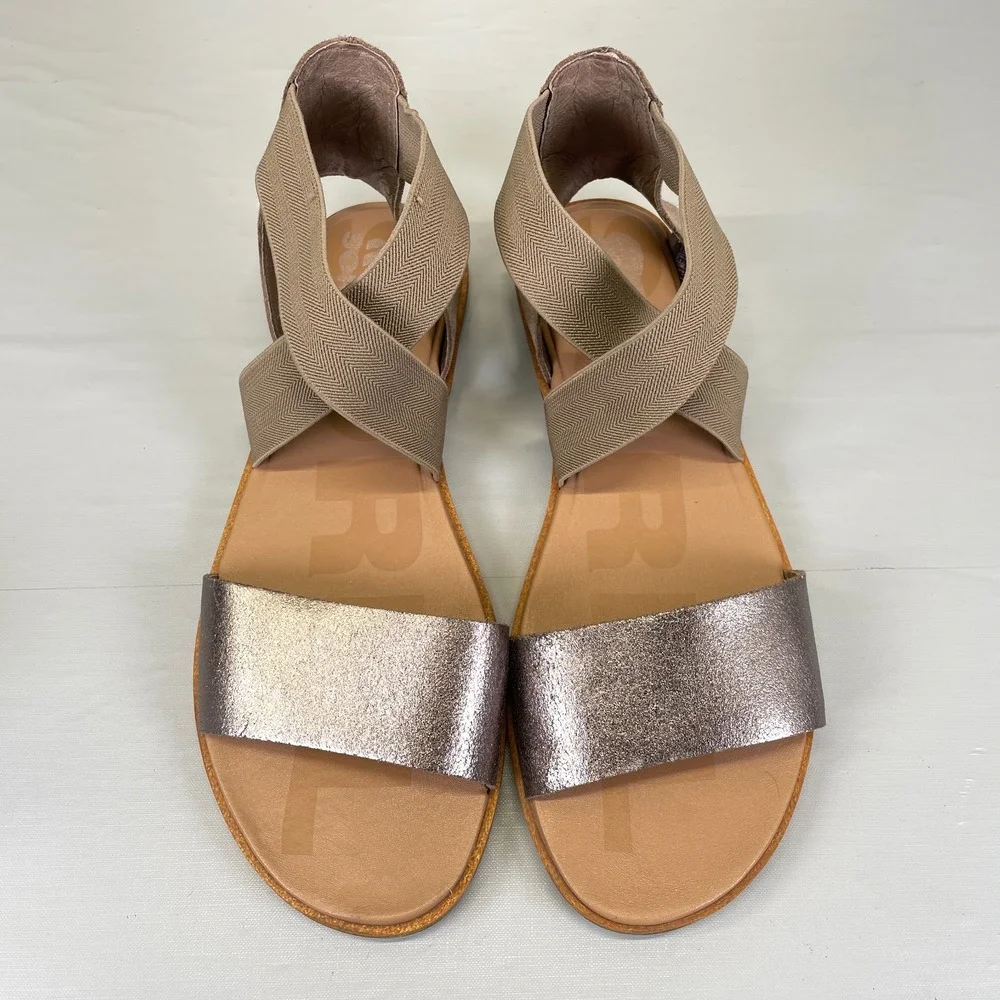 Sorel Ella II Sandals Womens Size 9 Bronze Metallic Strappy Casual Slip On Shoes